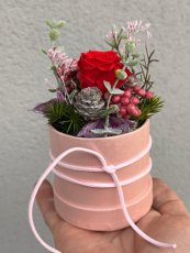 Mini flower box pink – stabilizovaná ruža Natural