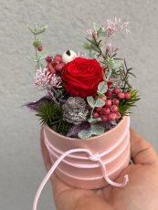 Mini flower box pink – stabilizovaná ruža Natural